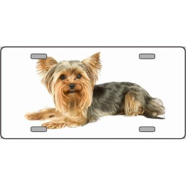 Imagem de LP-2181 Yorkshire Terrier Vanity Metal Pet Dog 8aVfVG Placa de licença novidade iHUOC Placa de identificação m