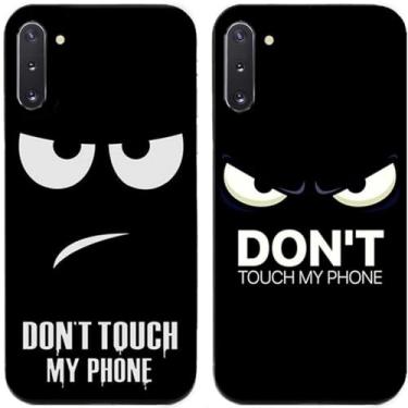 Imagem de 2 peças Anger Don't Touch My Phone impresso TPU gel silicone capa de telefone traseira para Samsung Galaxy All Series (Galaxy Note 10)