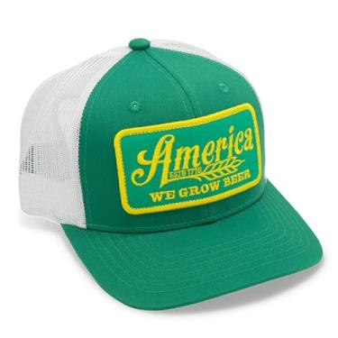 Imagem de Rural Cloth Boné Snapback ajustável America We Grow Beer, Verde/branco, Tamanho �nica