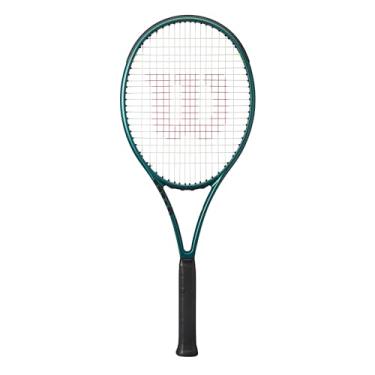 Imagem de Wilson Blade 100 V9 Strung Performance Tennis Racket - Grip Size 2-4 1/4", Strung with Sensation 16 Natural at Mid Range Tension