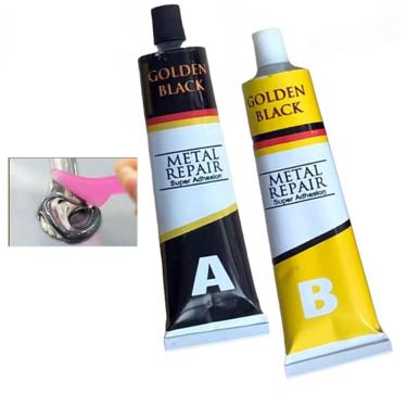 Imagem de Super Cola Epoxi Aço Aluminio Metal Vazamento Reparo Secagem Rapida Resistente Multiuso