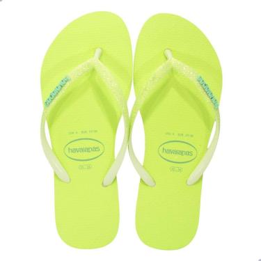 Imagem de Chinelo Havaianas Slim Glitter Neon Verde Lima