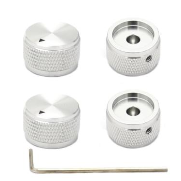 Imagem de Botão de controle de potenciômetro de liga de alumínio 4cps - botão de baixo de guitarra de metal, codificador rotativo de eixo universal de 6 mm de diâmetro para teclados, eletrônicos DIY e