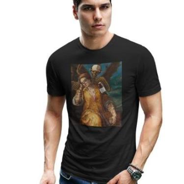 Imagem de Camiseta Masculina Algodão Manga Curta Estampa Quadro-Masculino