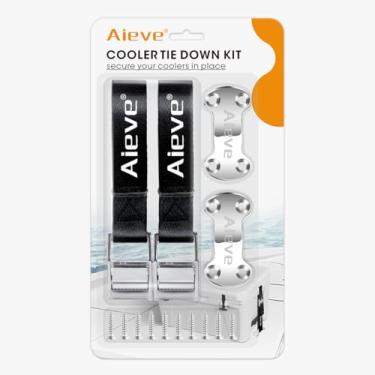Imagem de Kit de gravata AIEVE Cooler, tiras de amarrar mais frias para o kit de amarrar YETI com alças mais frias seguras para refrigeradores YETI para barco, barco, cama de caminhão, reboque evita escorregar acessórios mais frios