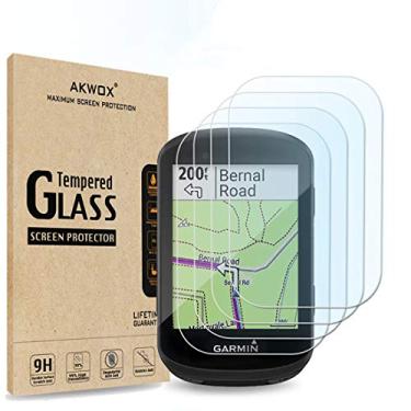Imagem de AKWOX (Pacote com 4) Protetor de tela de vidro temperado para Garmin Edge 830/530, protetor rígido resistente a arranhões de 0,3 mm 9H para Garmin Edge 830/530
