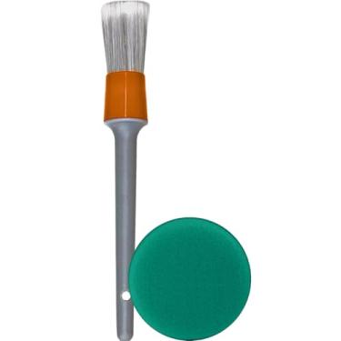 Imagem de Kit Pincel Detalhamento Automotivo Js Interno Externo Aplicador De Espuma Js