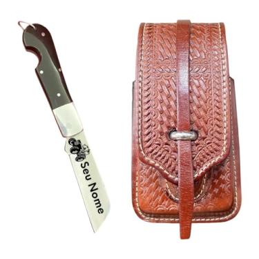 Imagem de Bainha Capa de Celular e Canivete Inox Personalizado (preto)