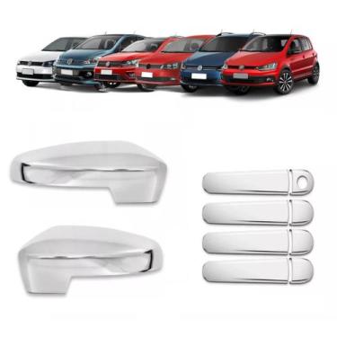 Imagem de Kit Aplique Maçaneta + Retrovisor (C/pisca)Gol 13 até 22  Fox 10 até 2