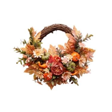 Imagem de Esquirla Guirlanda de outono de abóbora Guirlanda de porta para pendurar Casa Feriado Suprimentos domésticos Decorar festa Janela Guirlanda de abóbora