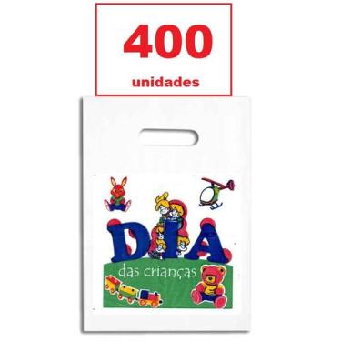 Imagem de Kit 400 Sacolas Plástica 33x24 Dia das Crianças Cosme Damião - Lynx pr