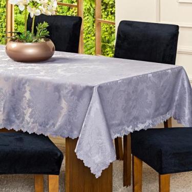 Imagem de Toalha de Mesa Retangular Avulsa Jacquard Medalhão 2,20m x 1,40m para 