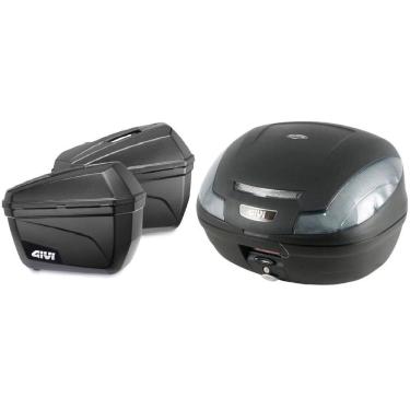 Imagem de Bau Bauleto Moto 47L Monolock Simply Fume-E-470Nt Ducati + Bau 22L Lateral-E-22N Givi Bmw Gs1200