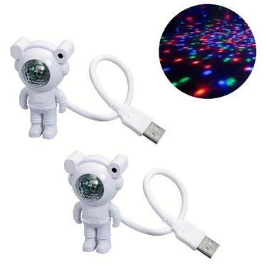 Imagem de Kit 2 Luminárias USB Luz LED Astronauta Abajur Colorido - Ami