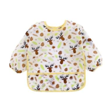 Imagem de Babador Avental Impermeável Manga Longa - Amarelo 18-24M - I Love Novi