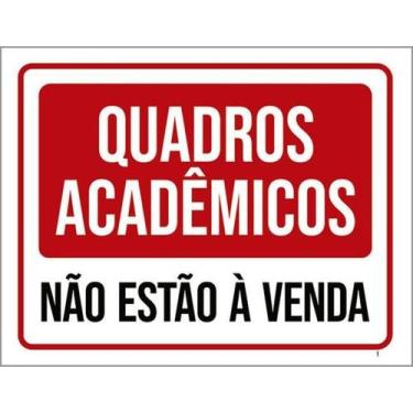 Imagem de Kit 5 Placas Sinalização Quadros Acadêmicos Não Estão Venda - Sinalizo