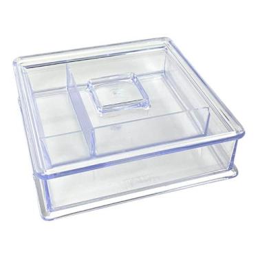 Imagem de Caixa Organizadora Cristal Com Tampa Multiuso 3 Divisórias - Keita , K