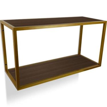 Imagem de Prateleira Nicho De Parede Linares 43cm P/ Decoração Dourado - Genus M