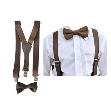 Imagem de Kit Suspensório E Gravata Borboleta Infantil Criança Pajem Festa 0 a 8