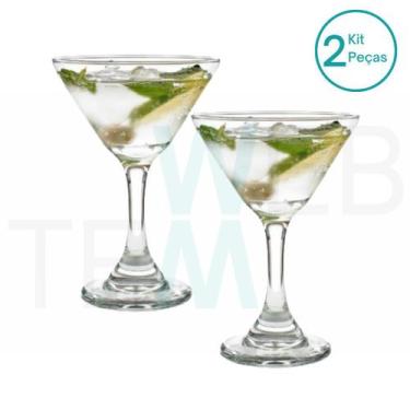 Imagem de Jogo de 2 Taças de Martini de Vidro 274ml para Drinks ou Sobremesas Re