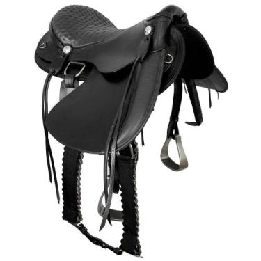 Imagem de Sela Australiana São Bento com aba SV04025 - Preta - Selaria Vertentes