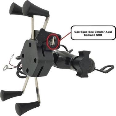 Imagem de Suporte De Celular Para Moto Com Carregador USB Aranha Garra - JaTaí S