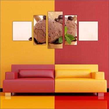 Imagem de Quadro Decorativo Sorvete Sorveterias Gourmet Decoração 5 Peças TT7 - 