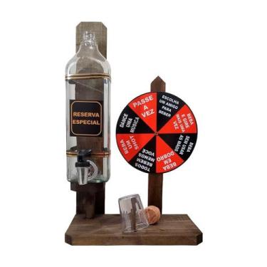 Imagem de Pingômetro com Jogo de Roleta Gira Drinks Decoração Rústica - Retrofen