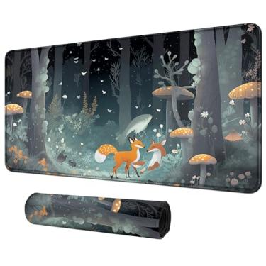 Imagem de Foxes Mushrooms for MTG & TCG Playmat Mouse Pad,BFDHGQZC 24" x 14" Game Mat for MTG/RPG/CCG Trading Card Game Playmats Table Mat Perfect for Card Games Video Games Computer Office