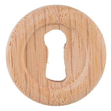 Imagem de Capa pequena redonda de carvalho vermelho | Diâmetro: 3,8 cm | Placa de proteção de fechadura de madeira para porta de armário, gavetas de cômoda, mesa | Ferragens de móveis antigos e modernos | KC2-W