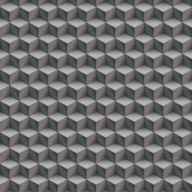 Imagem de Papel de Parede Fiesta Modern Cubos 3D Cinza Escuro 543274 - DESIGN ID