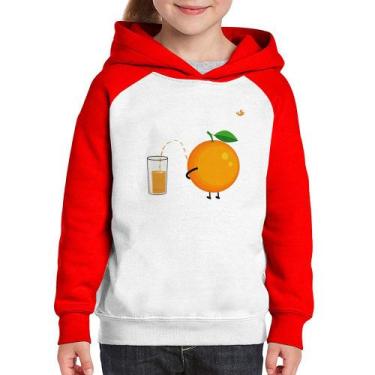 Imagem de Moletom Infantil Peeing Orange - Foca na Moda, Branco, Vermelho, 14