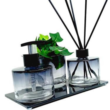 Imagem de Kit lavabo banheiro picolo fume 240ml - AMBIENTE, Preto
