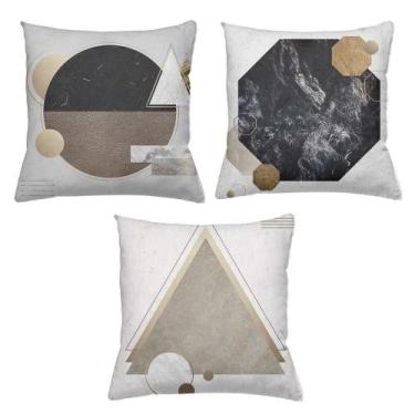 Imagem de Kit 3 Almofadas Cheias Decorativas 40 x 40 Geométricas - Deluzz