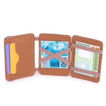 Imagem de Carteira Mágica Em Couro Tripla Espaço CNH Cédulas Notas Envio Imediat