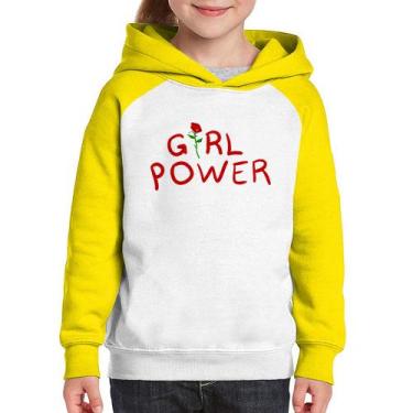 Imagem de Moletom Infantil Girl Power - Foca na Moda, Branco, Amarelo, 6