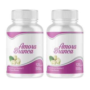 Imagem de Amora Branca 500mg - Kit 2 Frascos 120 Cápsulas  total 240 cápsulas - 
