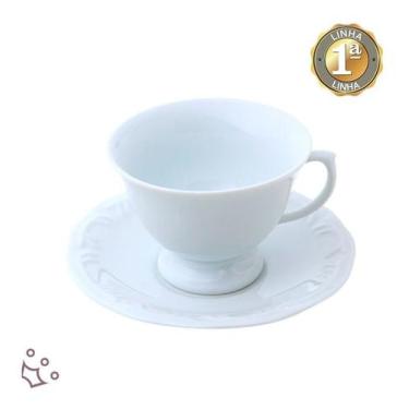 Imagem de Jogo 8 Xícaras Chá C/pires Pomerode Porcelana Schmidt 200ml - Porcelan