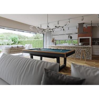 Imagem de Mesa de Sinuca/Bilhar com Tampo de Jantar - 2,20x1,20 - Nelson Bilhare