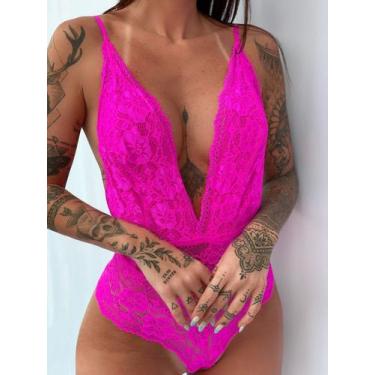 Imagem de Body Strong - Alcinha Decote Super Cavado - Pink Neon - Soe Le Marché,