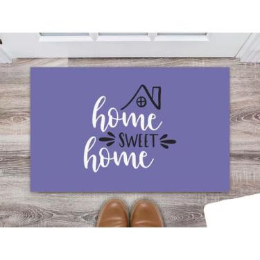 Imagem de Tapete Capacho Decorativo Entrada Porta Sala Home Sweet Home Colorido 