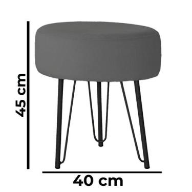 Imagem de Banquinho Tipo Puff Pé de Ferro Preto - Trendy, Cinza