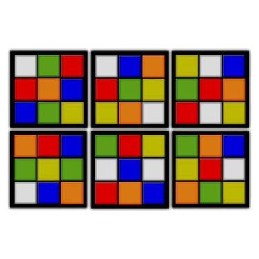 Imagem de Conjunto Porta Copos com 6 unidades (2 em 1) com Imã - Cubo Mágico - F
