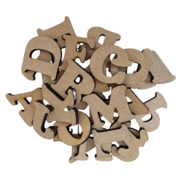 Imagem de Kit alfabeto móvel com 26 letras mdf 6mm letras alfabeto 4cm de altura