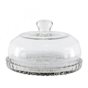 Imagem de Queijeira Vidro Base Decorada Veneza Grande 20Cm - Mistral - Vitral