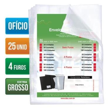 Imagem de Plástico 4 Furos Extra Grosso 0.20 Com 25 Unidades Dac