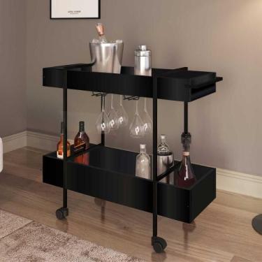Imagem de Carrinho Bar Para Bebidas Estilo Industrial Rodízio 93,5cm - Artesano 