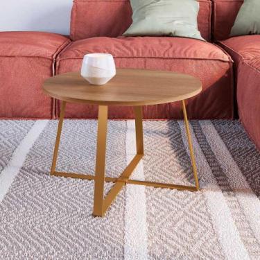 Imagem de Mesa de Centro Para Sala Industrial Com Pés em Aço 60 cm - Artesano SE