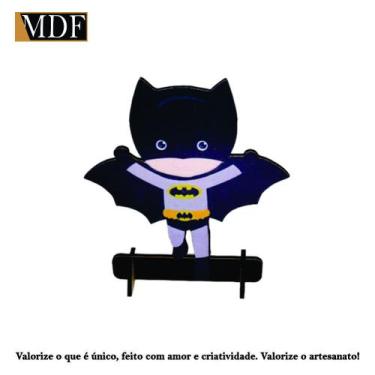Imagem de Totem de Mesa Personagem 1 Homem Morcego 20cm Displays Aniversário Mdf