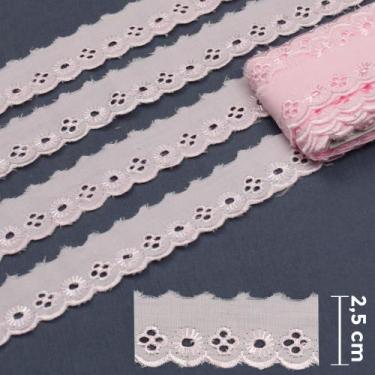 Imagem de Bordado Inglês 2,5cm Rosa BP026 13,7 metros - artePunto - Arte Punto